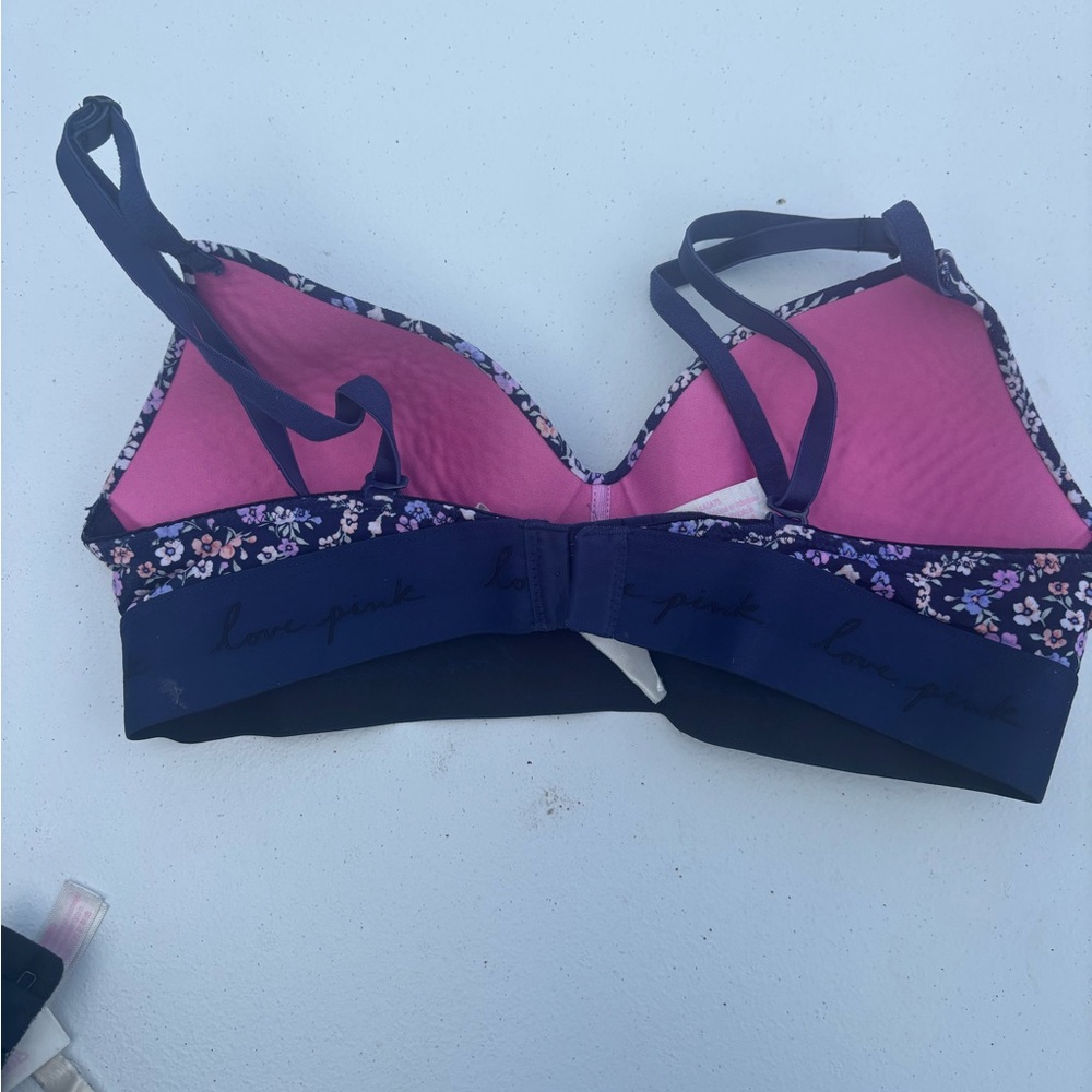PINK Victoria's Secret Navy Floral Bralette - Picture 2 of 3
